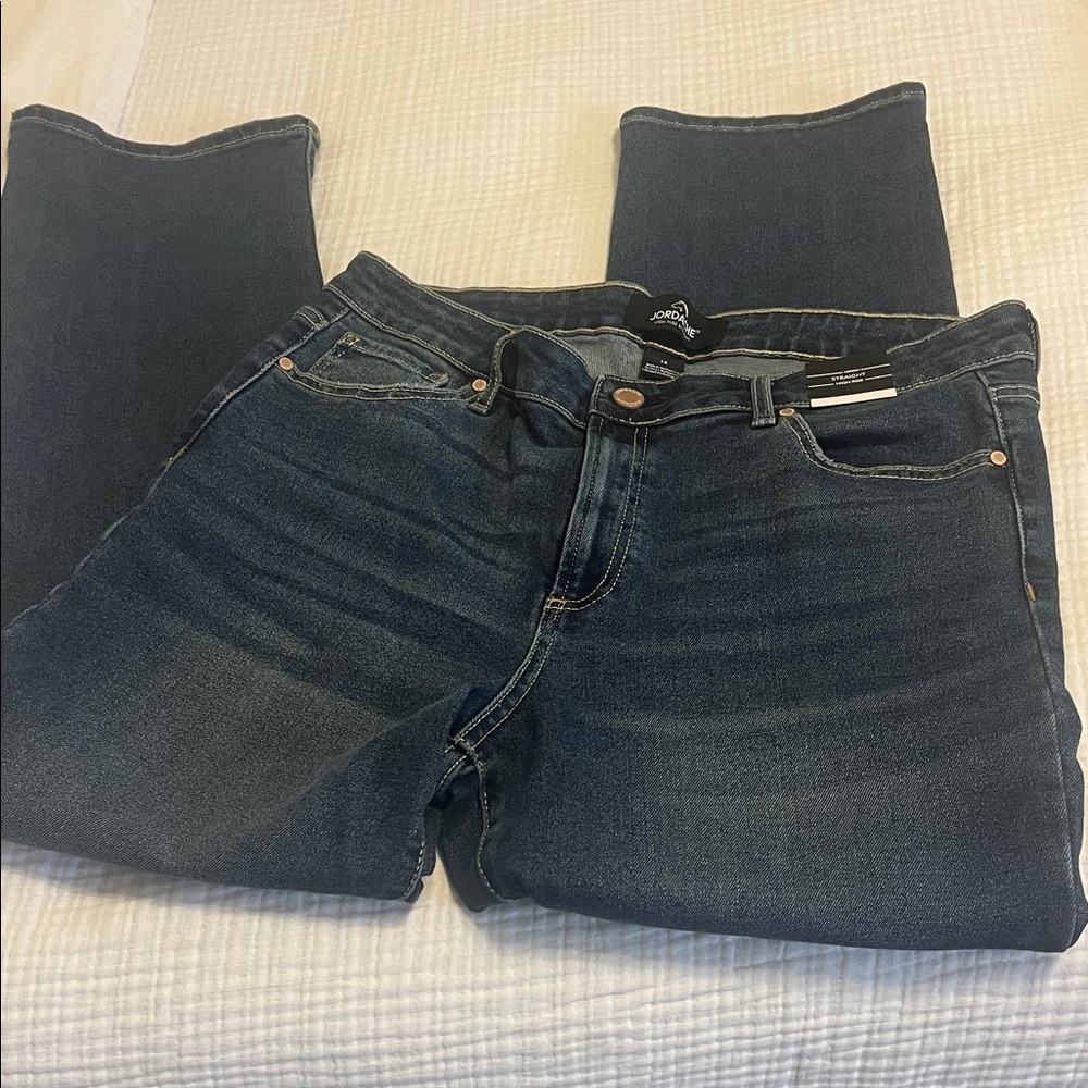 Jordache Dark Blue Straight Leg Women's Jeans